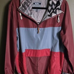 Katin Women's Colorblock Anorak Jacket - Raspberry/Light Blue/Red